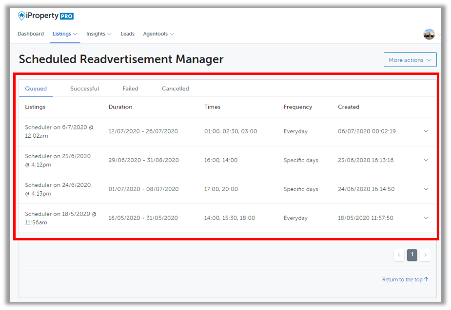 How To Check My Scheduled Re advertisements Advertise With IProperty
